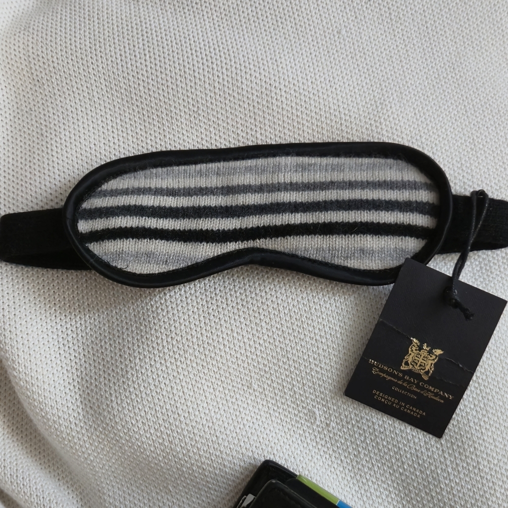 🆕️HBC Stripes Hudson's Bay Company Millenium Stripe Eye Mask Cashmere NWT